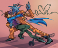 Chained Beast Escape – Dark Cartoon Action Digital Art Download