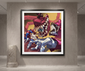 Jester vs Nightmare Poster – Dark Fantasy Monster Wall Art | Creepy Cartoon Horror Print