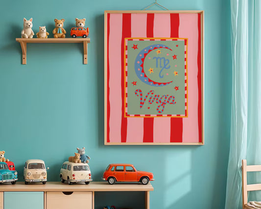 Zodiac Wall Art | Virgo Astrology Print | A5 A4 A3 | Personalized Gift
