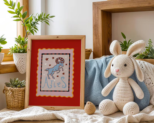 Zodiac Wall Art | Aries Print | A5 A4 A3 | Personalized Gift