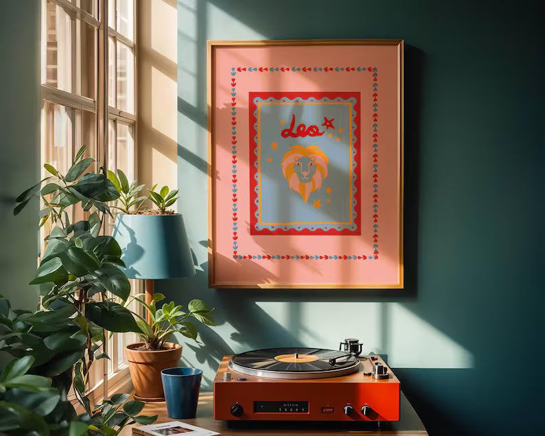 Zodiac Wall Art | Leo Astrology Print | A5 A4 A3 | Personalized Gift