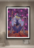 Sinister Cat Villain Poster – Dark Cartoon Horror Wall Art | Gothic Fantasy Character Print