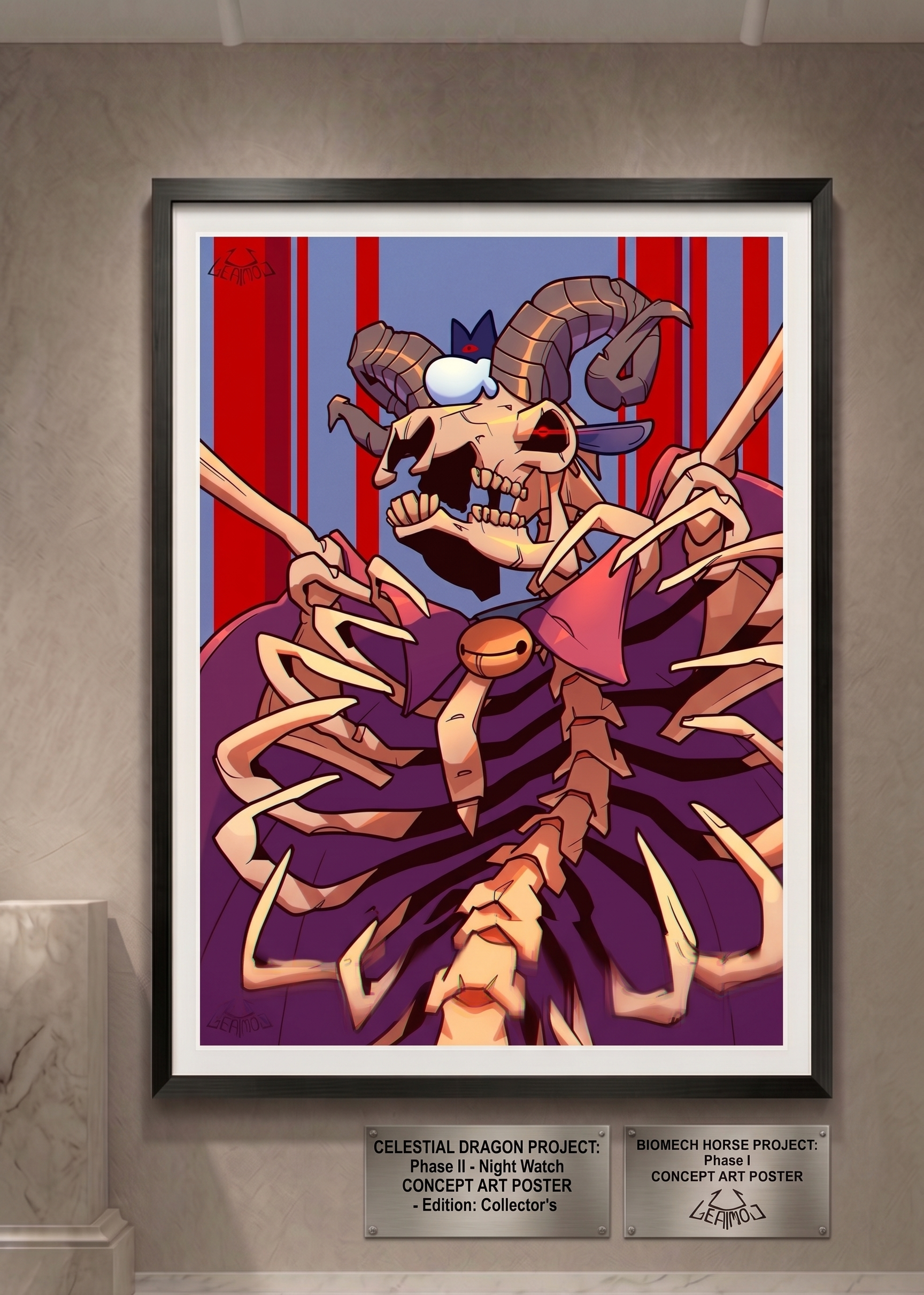 Undead Ram King Poster – Dark Fantasy Skeleton Monarch Wall Art | Gothic Horror Print